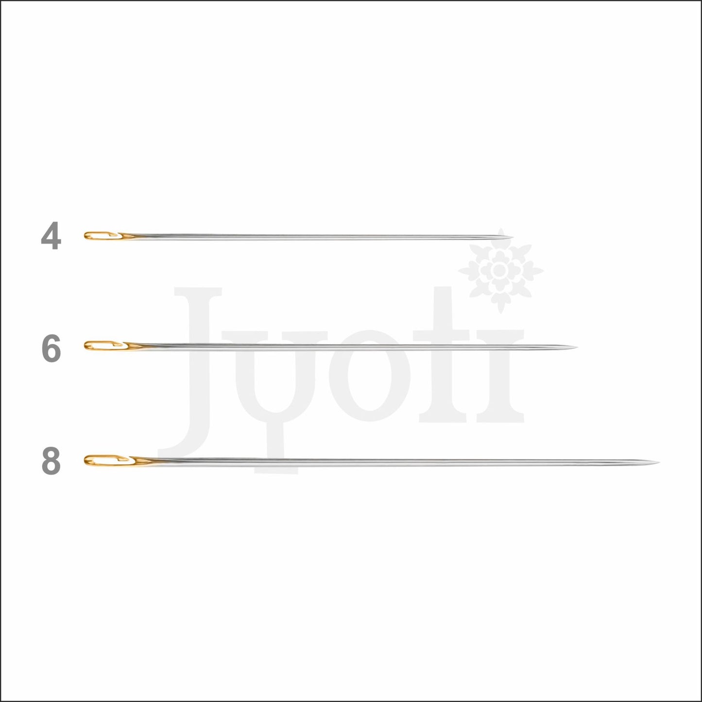 Easy Threading Needle - Gold Eye (Sizes - 4, 6, 8)