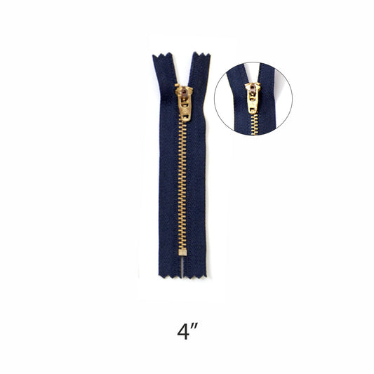 Zipper - Brass - 4.5 No. - Blue