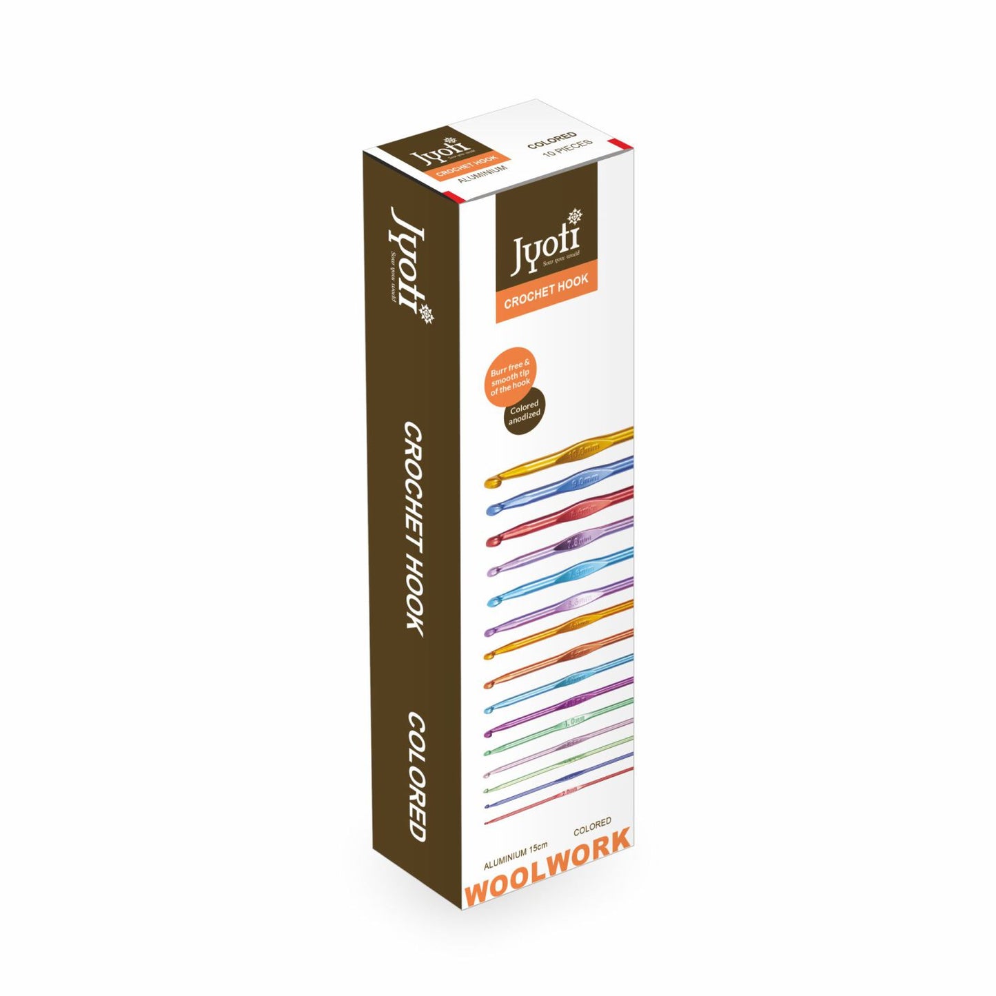 Crochet Hook – Aluminium – 6″ / 15cm – Colored (For Wool Work)