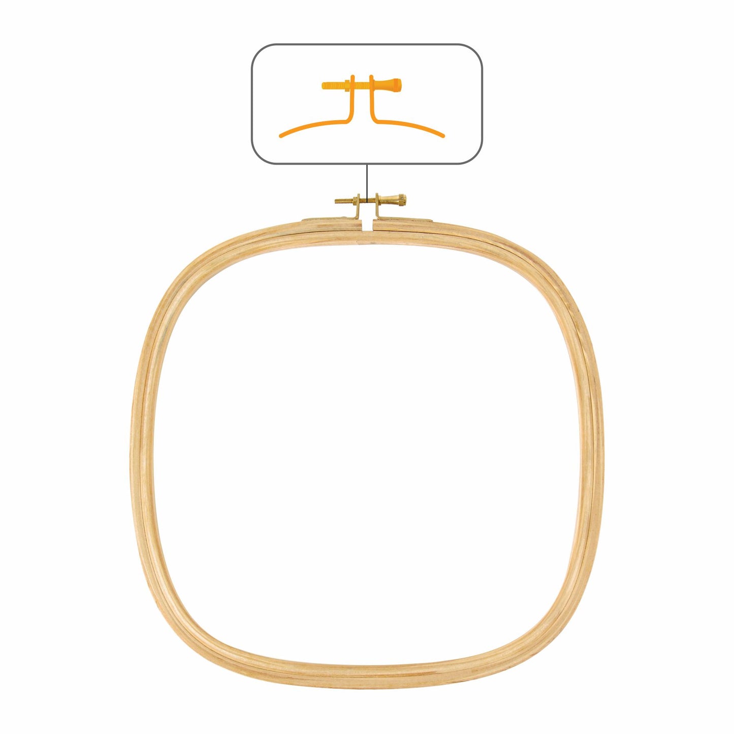 Embroidery Hoop – 5 Ply with Brass Fitting – Square