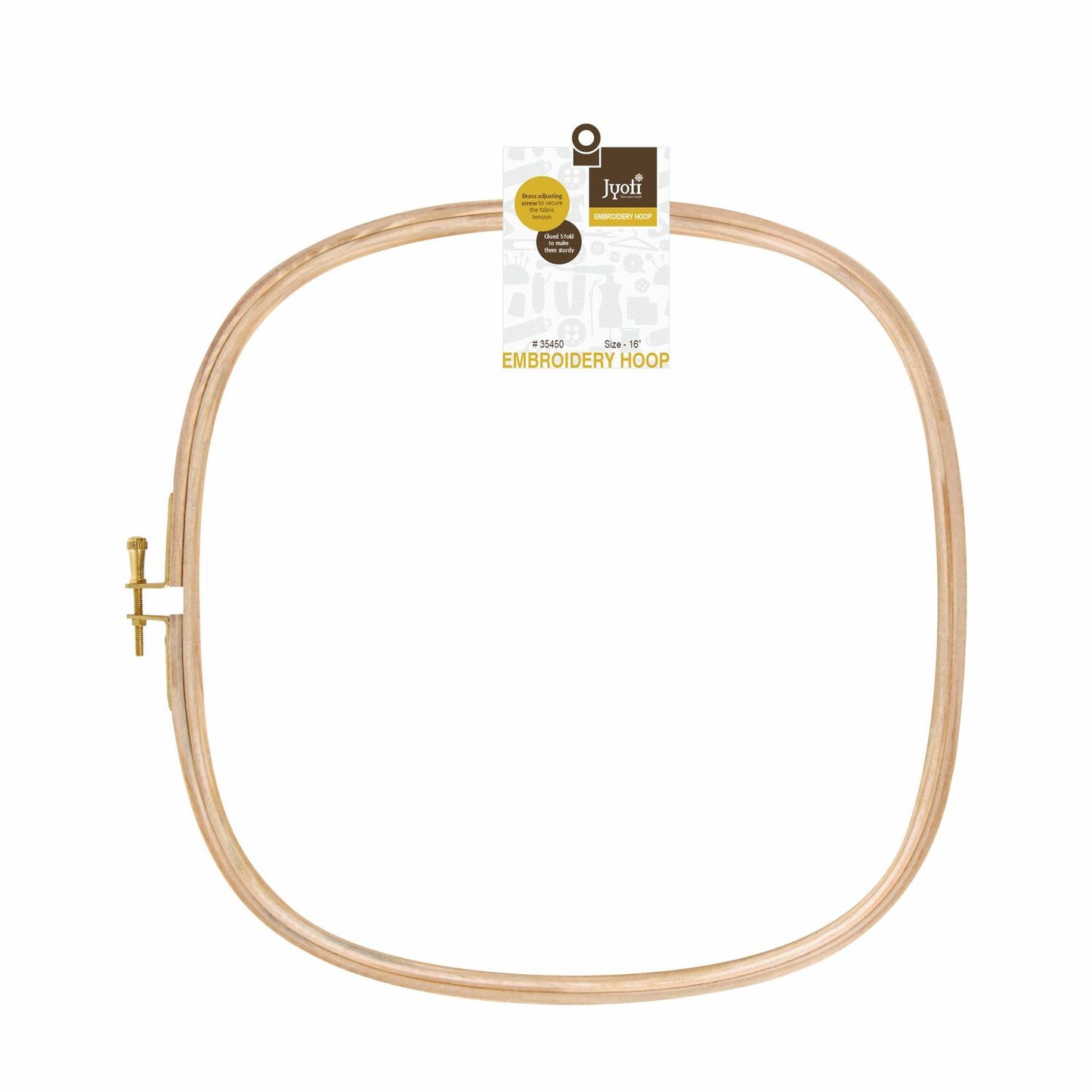 Embroidery Hoop – 5 Ply with Brass Fitting – Square