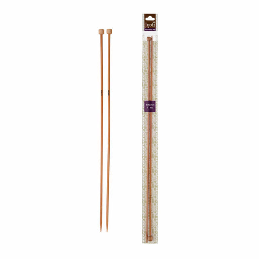 Knitting Pin - Bamboo - Flat Knob - 14" / 35cm