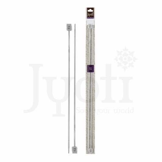 Knitting Pin - Aluminium - Flat Knob - 10" / 25cm,  12" / 30cm, & 14" / 35cm