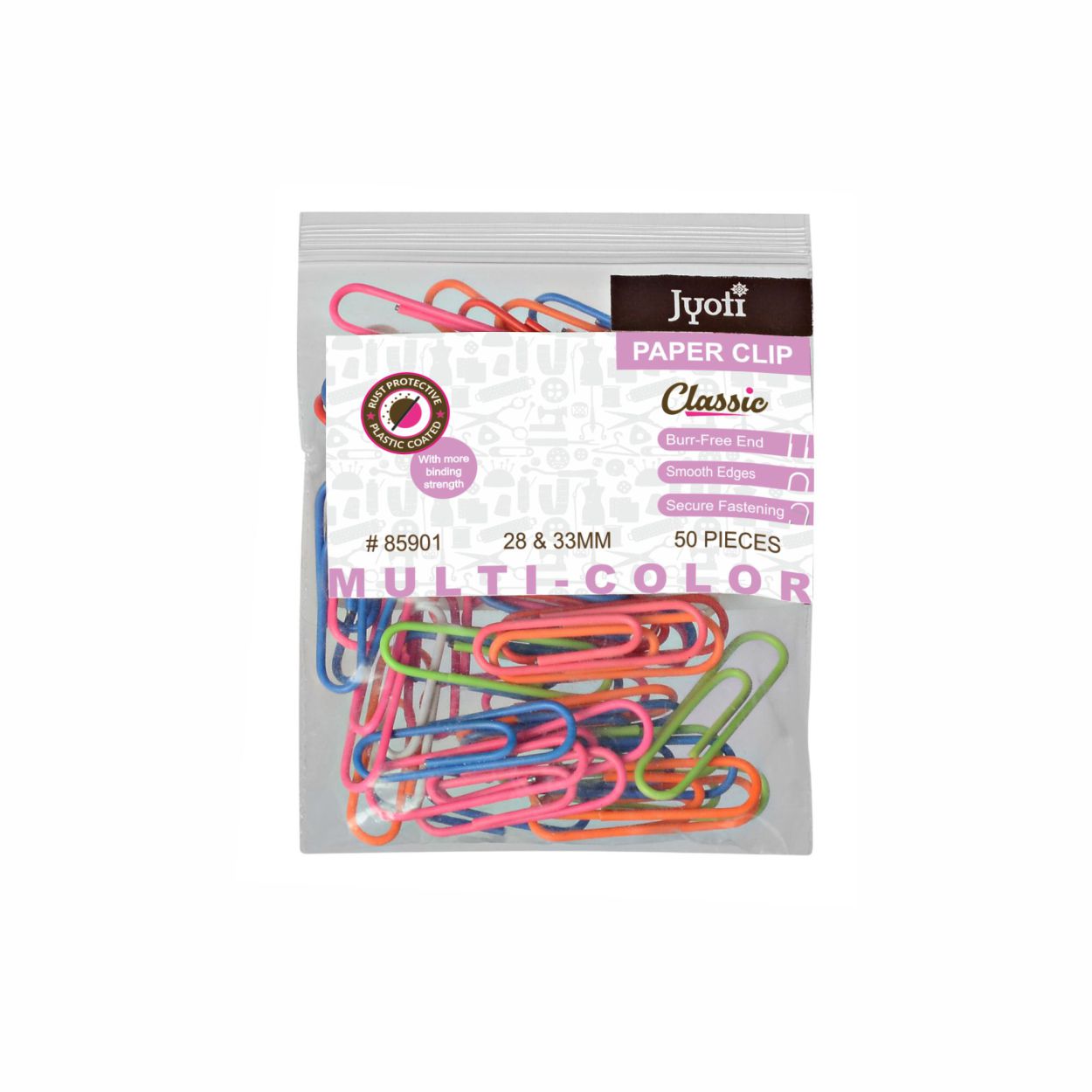 Paper Clip – Plastic Coated – Pouch Pack