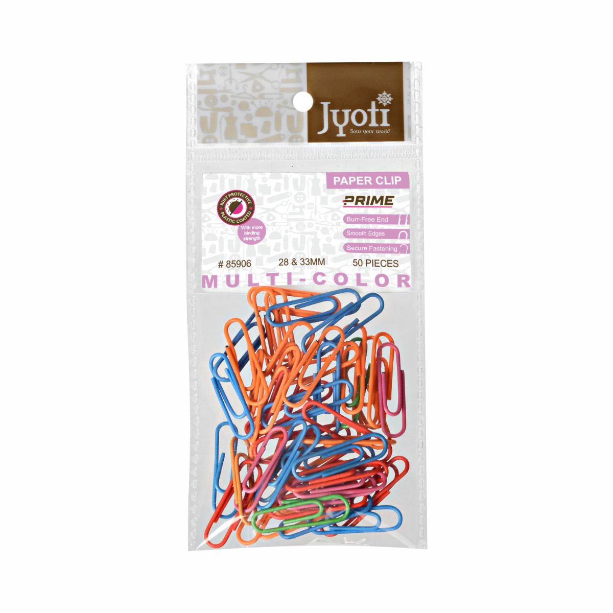 Paper Clip – Plastic Coated – Pouch Pack