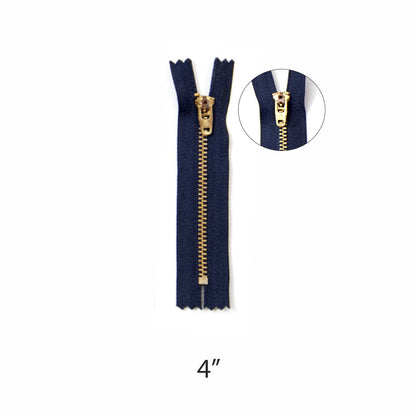 Zipper - Brass - 4.5 No. - Blue