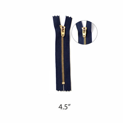 Zipper - Brass - 4.5 No. - Blue