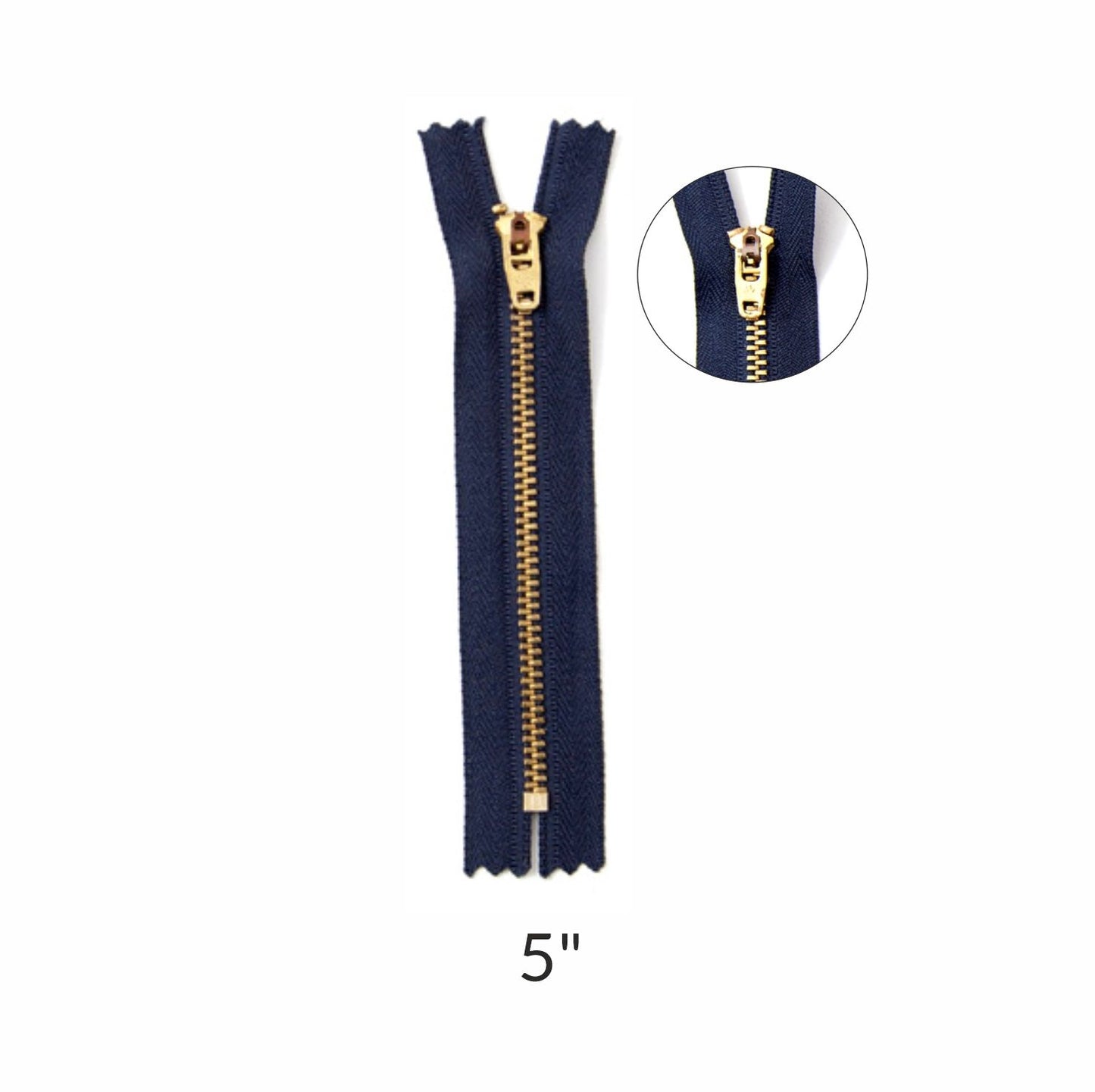 Zipper - Brass - 4.5 No. - Blue
