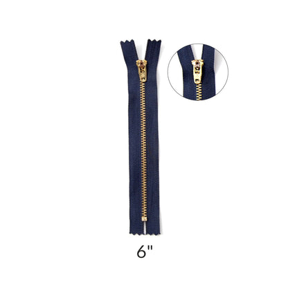 Zipper - Brass - 4.5 No. - Blue