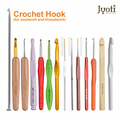 Crochet Hook - Steel - 5.5" / 14cm (Bamboo Handle) - (For Thread Work)