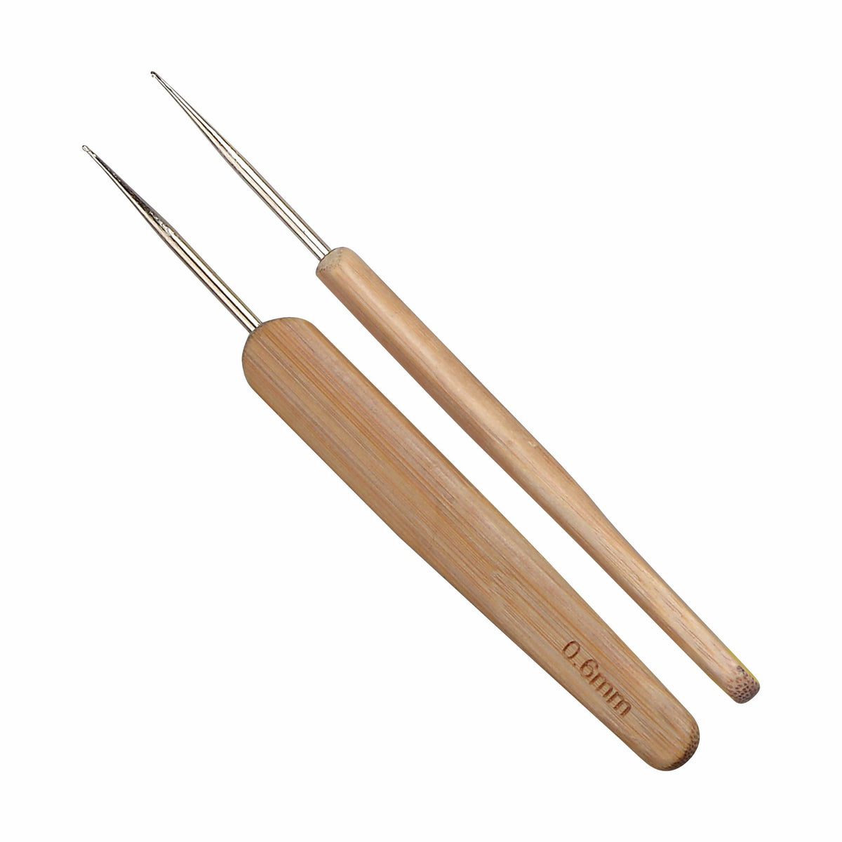 Crochet Hook - Steel - 5.5" / 14cm (Bamboo Handle) - (For Thread Work)