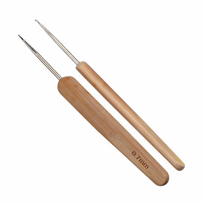 Crochet Hook - Steel - 5.5" / 14cm (Bamboo Handle) - (For Thread Work)
