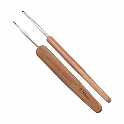 Crochet Hook - Steel - 5.5" / 14cm (Bamboo Handle) - (For Thread Work)