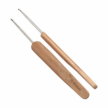 Crochet Hook - Steel - 5.5" / 14cm (Bamboo Handle) - (For Thread Work)