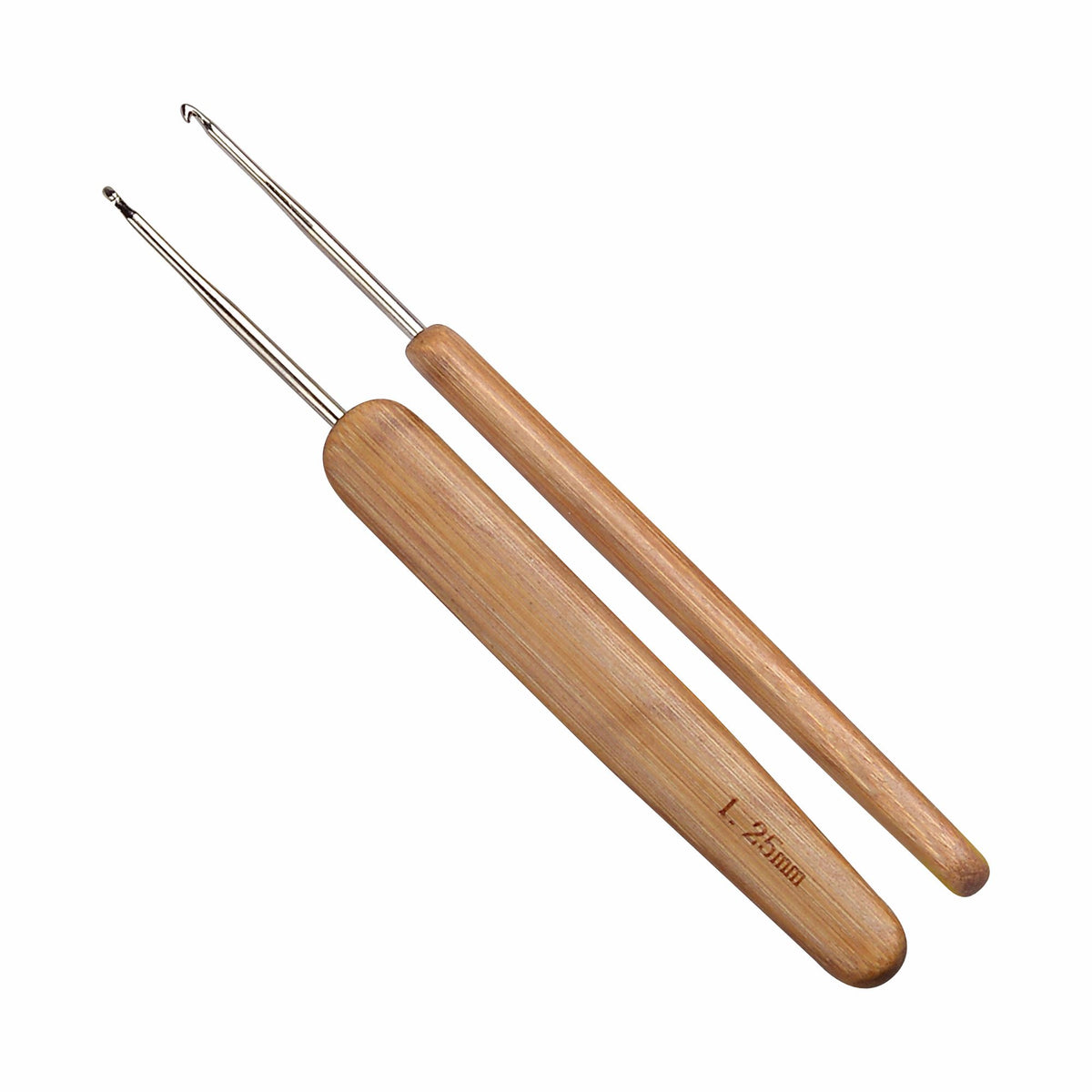 Crochet Hook - Steel - 5.5" / 14cm (Bamboo Handle) - (For Thread Work)
