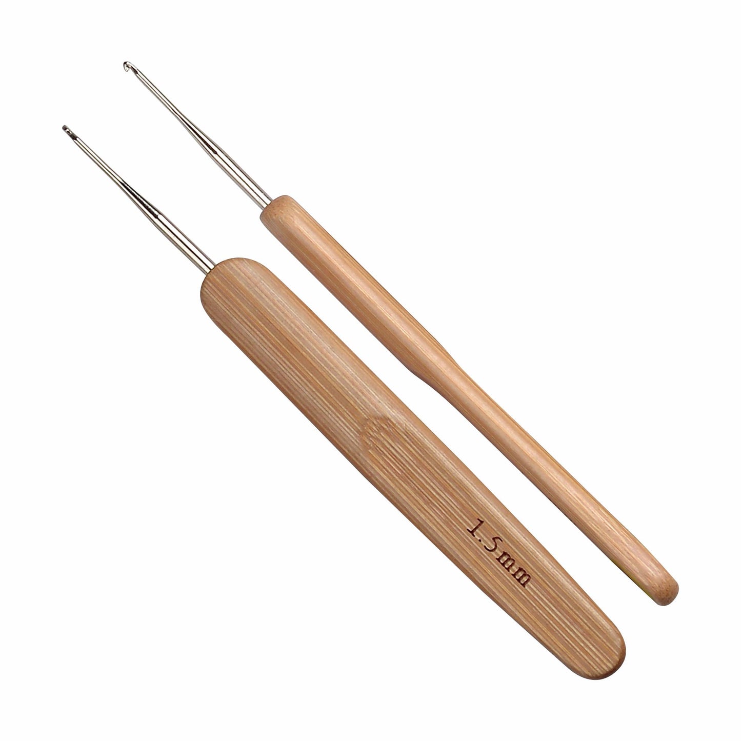 Crochet Hook - Steel - 5.5" / 14cm (Bamboo Handle) - (For Thread Work)