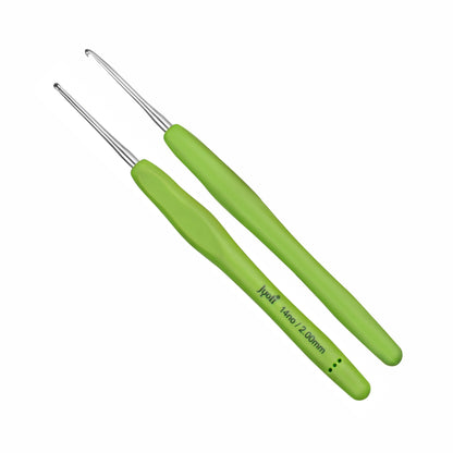 Crochet Hook - Aluminium - 6" / 15cm - Rubberised Handle - (For Wool Work)