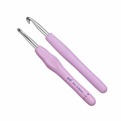 Crochet Hook - Aluminium - 6" / 15cm - Rubberised Handle - (For Wool Work)
