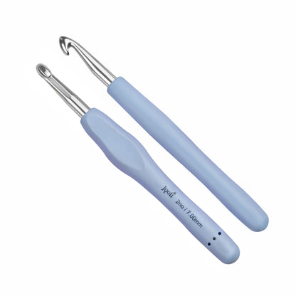 Crochet Hook - Aluminium - 6" / 15cm - Rubberised Handle - (For Wool Work)