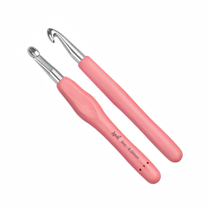 Crochet Hook - Aluminium - 6" / 15cm - Rubberised Handle - (For Wool Work)