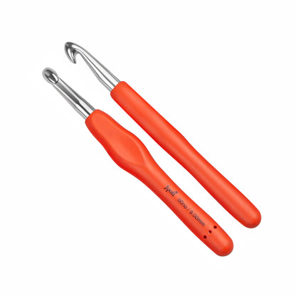 Crochet Hook - Aluminium - 6" / 15cm - Rubberised Handle - (For Wool Work)