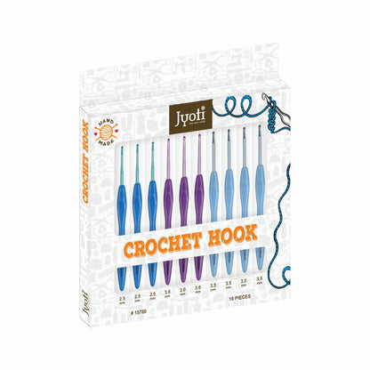 Crochet Hook - Aluminium - 6" / 15cm (Plastic Handle) (Colored) - (For Wool Work)
