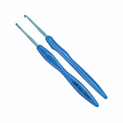 Crochet Hook - Aluminium - 6" / 15cm (Plastic Handle) (Colored) - (For Wool Work)