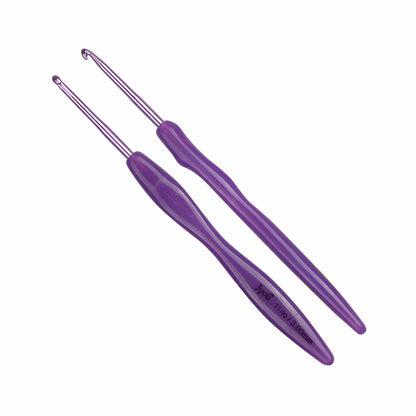 Crochet Hook - Aluminium - 6" / 15cm (Plastic Handle) (Colored) - (For Wool Work)