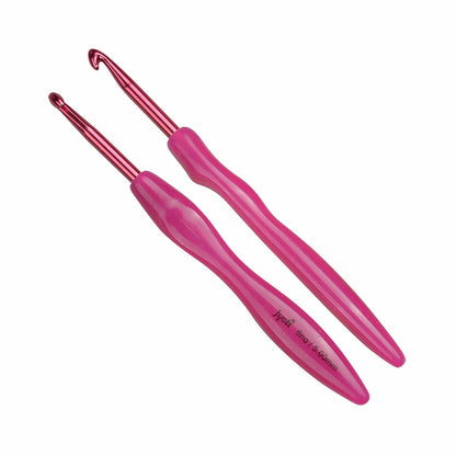 Crochet Hook - Aluminium - 6" / 15cm (Plastic Handle) (Colored) - (For Wool Work)
