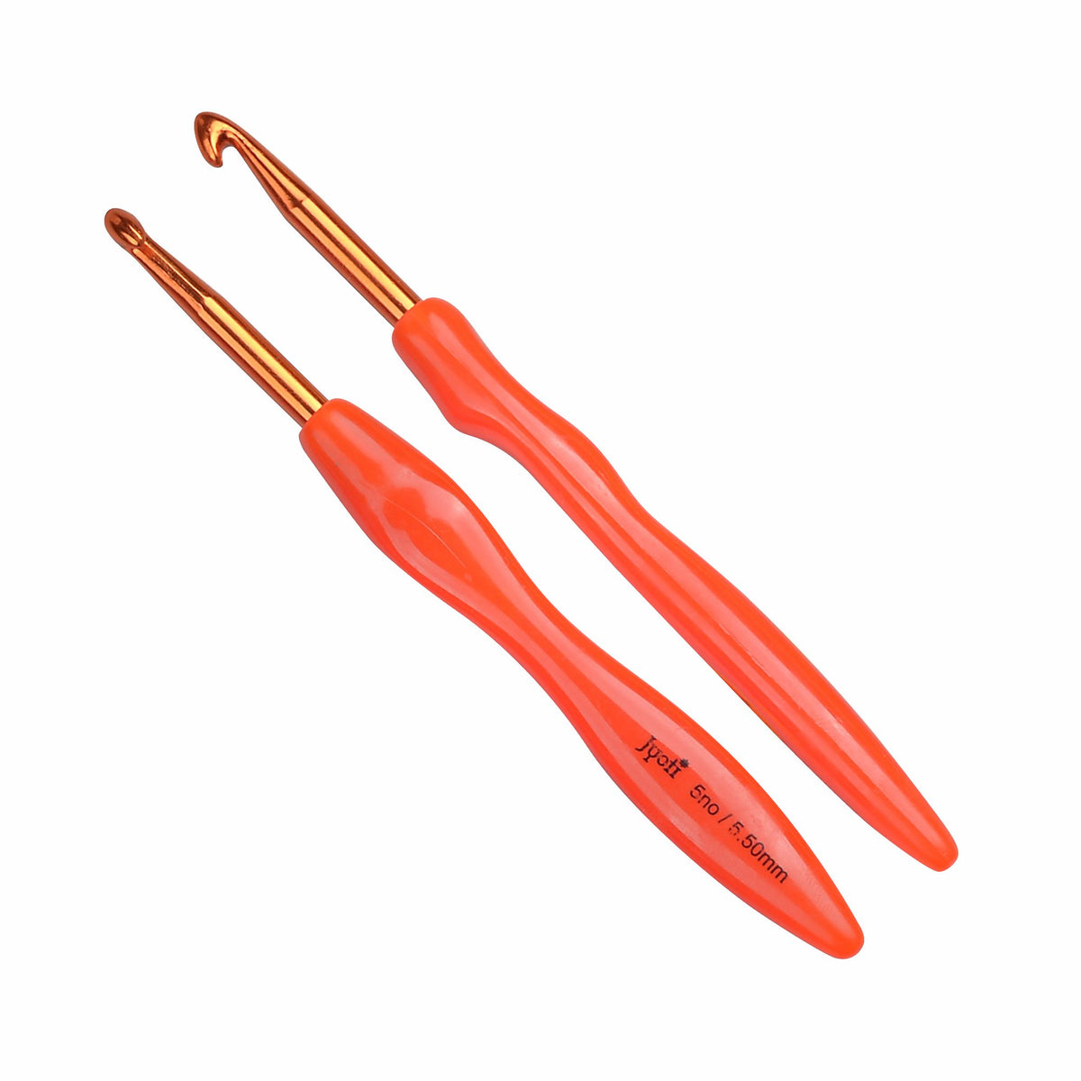 Crochet Hook - Aluminium - 6" / 15cm (Plastic Handle) (Colored) - (For Wool Work)