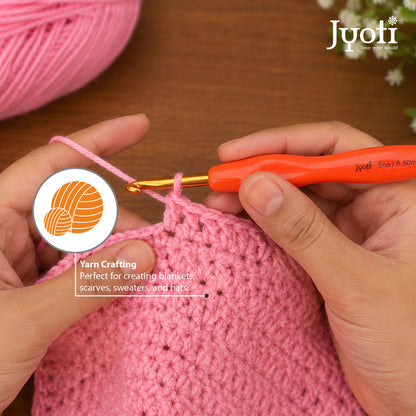 Crochet Hook - Aluminium - 6" / 15cm (Plastic Handle) (Colored) - (For Wool Work)