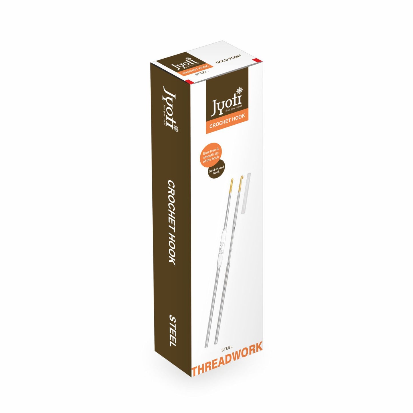 Crochet Hook – Steel – 5″ / 12cm - Gold Point (For Thread Work)