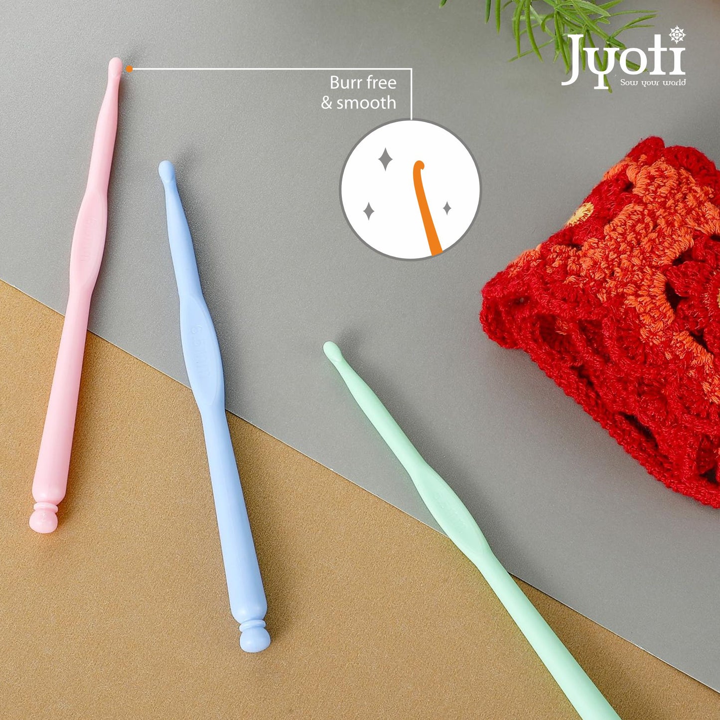 Crochet Hook - Plastic - 6" / 15cm - (For Wool Work)