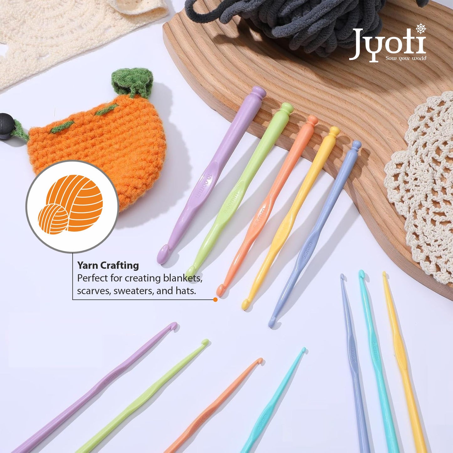 Crochet Hook - Plastic - 6" / 15cm - (For Wool Work)