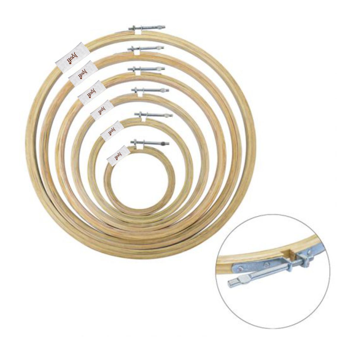 Embroidery Hoop – 3 Ply & 5 Ply with Steel Fitting – Round