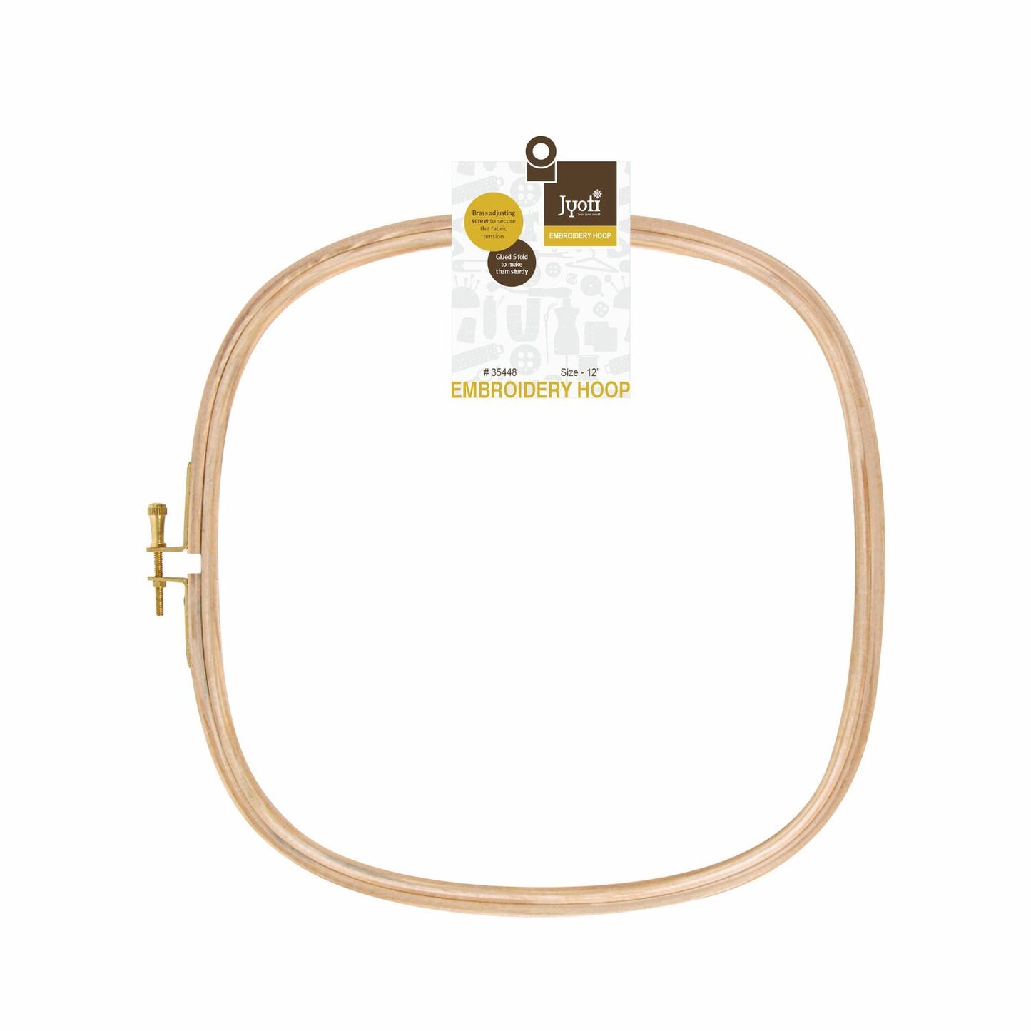 Embroidery Hoop – 5 Ply with Brass Fitting – Square