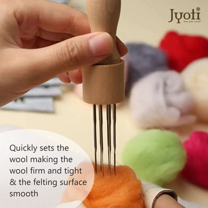 Felting Needle with Wooden Handle - 8 Stainless Steel Needles
