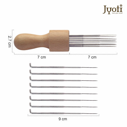 Felting Needle with Wooden Handle - 8 Stainless Steel Needles