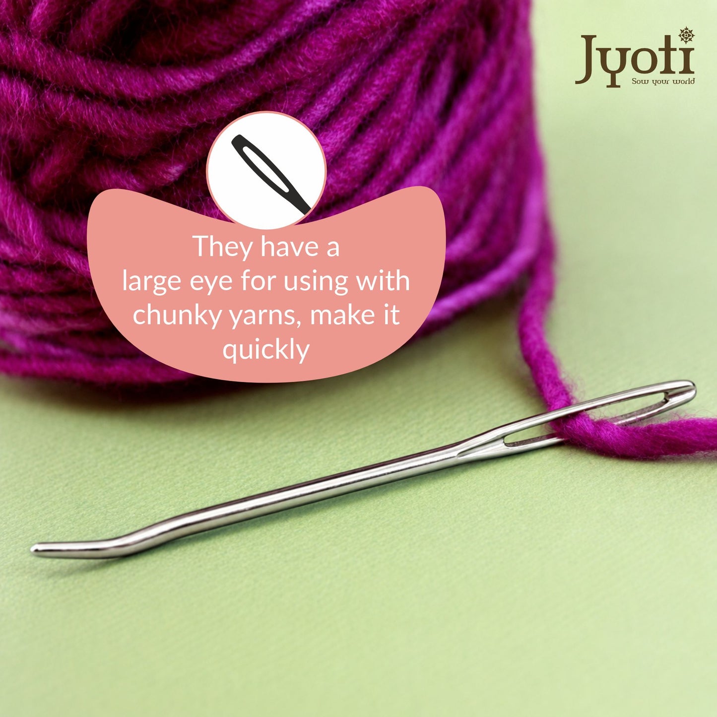 Wool Needle - Aluminium - Bent (5C)